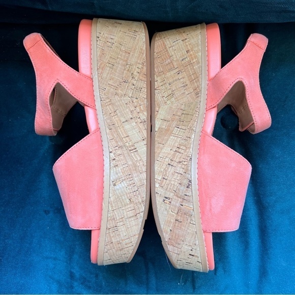 FITFLOP Eloise Coral Platform Slingback Wedge Suede Leather Sandals SIZE 8.5 NWT - Picture 9 of 14